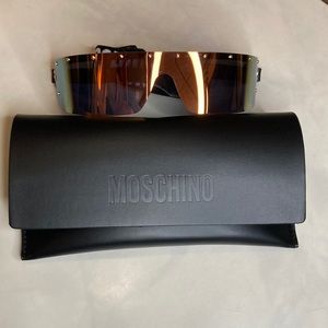 New Authentic MOSCHINO 80mm SHIELD STUDS Sunglasses